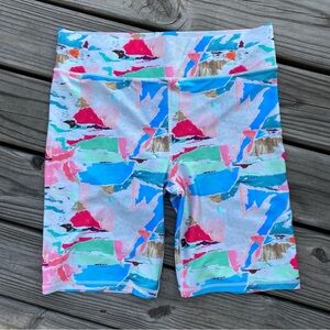 TEREZ High Waisted Bike Shorts Geometric Print